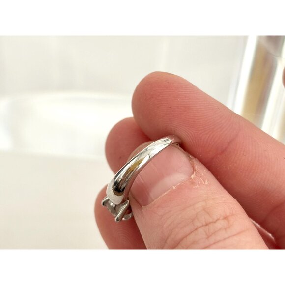 Minimalist Solitaire Cocktail Chunky 925 Sterling Silver Vintage Ring - sz 5 - Picture 11 of 16